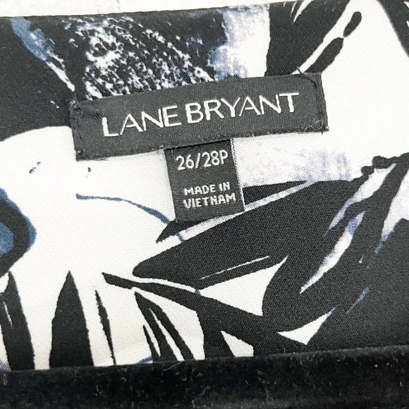 Lane Bryant Black Floral Bell Sleeve Open Front Jacket Blazer Plus Size 26/28P - Picture 6 of 8